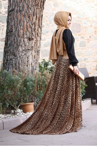 Pınar Şems Abiye Elbise 3004-01 Leopar